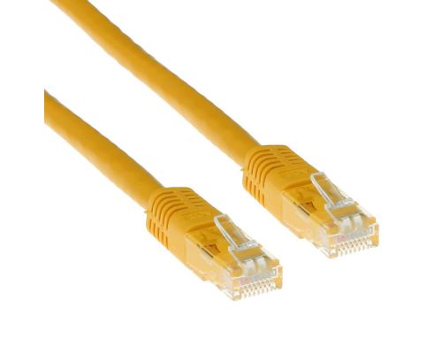 Yellow 1 meter U/UTP CAT6 patch cable with RJ45 connectors, image 