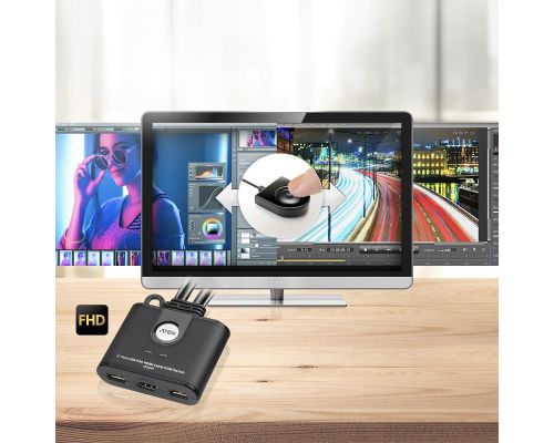 ATEN 2-Port USB FHD HDMI Cable KVM Switch, image , 4 image