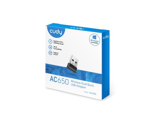 Wireless Nano Adapter Cudy WU650S, USB 2.0, 2.4/5 Ghz, Antenna Gain 2dBi, image , 4 image