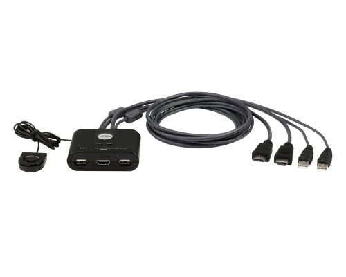 ATEN 2-Port USB FHD HDMI Cable KVM Switch, image 