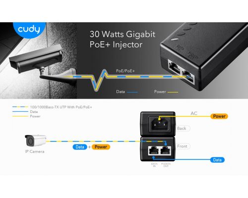 Cudy POE200, 30W Gigabit PoE+/PoE Injector, 1 x 10/100/1000Mbps, image _ab__is.image_number.default
