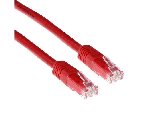 Red 1 meter U/UTP CAT6 patch cable with RJ45 connectors, image 