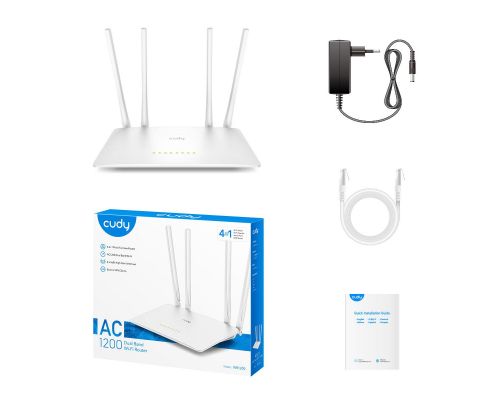Wireless Router Cudy WR1200, V2.0, Dual band, 4 antennas, image _ab__is.image_number.default