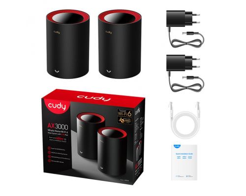 Cudy M3000, 2-pack, AX3000 Dual Band, 2.4/5 GHz, 574 -  2402 Mbps, image , 4 image