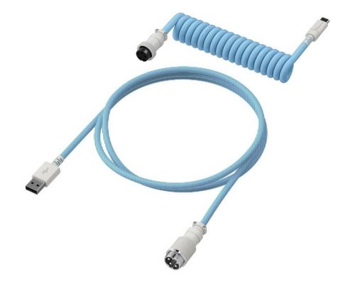 HyperX USB-C Coiled Cable Light Blue-White, image , 2 image