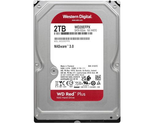 HDD WD Red PLUS NAS, 2TB, 5400rpm, 64MB, SATA 3, image 