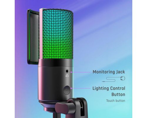 Desktop Microphone FIFINE K669 PRO2 RGB - Black, image _ab__is.image_number.default