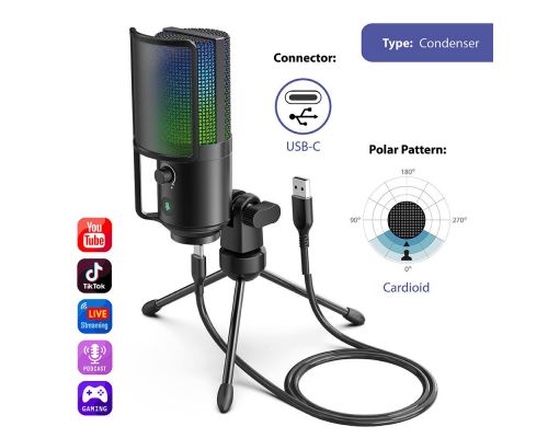Desktop Microphone FIFINE K669 PRO2 RGB - Black, image _ab__is.image_number.default