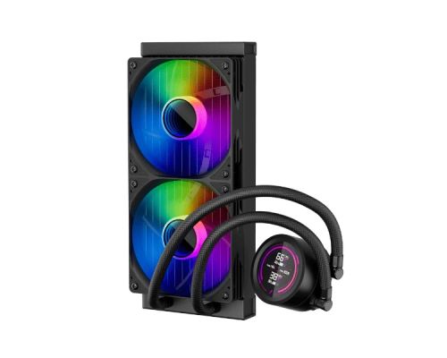 1stPlayer Water Cooling 240mm - Thunderstorm TS4 240 Black - Digital Display, aRGB, image _ab__is.image_number.default