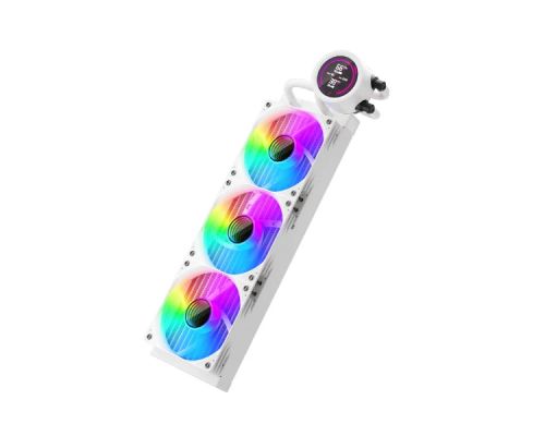1stPlayer Water Cooling 360mm - Thunderstorm TS4 360 White - Digital Display, aRGB, image , 2 image