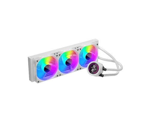 1stPlayer Water Cooling 360mm - Thunderstorm TS4 360 White - Digital Display, aRGB, image , 3 image
