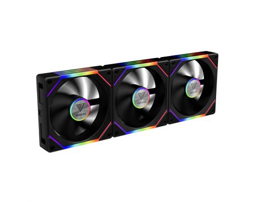 Gamdias Fan Pack 3-in-1 3x120mm - AEOLUS P2-1203, Swappable Fan Blades (Reverse Fan Blades Included), Daisy-Chain, Infinity Mirror, A-RGB, image 