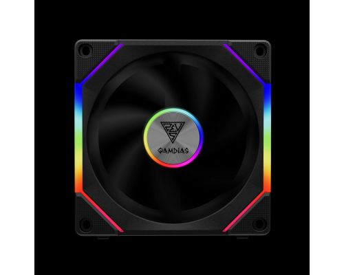 Gamdias Fan Pack 3-in-1 3x120mm - AEOLUS P2-1203, Swappable Fan Blades (Reverse Fan Blades Included), Daisy-Chain, Infinity Mirror, A-RGB, image _ab__is.image_number.default