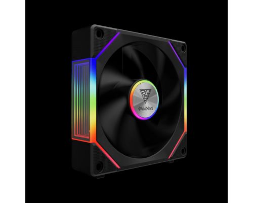Gamdias Fan Pack 3-in-1 3x120mm - AEOLUS P2-1203, Swappable Fan Blades (Reverse Fan Blades Included), Daisy-Chain, Infinity Mirror, A-RGB, image _ab__is.image_number.default