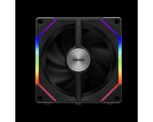 Gamdias Fan Pack 3-in-1 3x120mm - AEOLUS P2-1203, Swappable Fan Blades (Reverse Fan Blades Included), Daisy-Chain, Infinity Mirror, A-RGB, image _ab__is.image_number.default