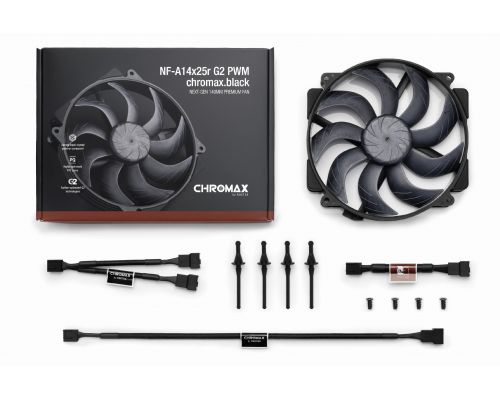 Noctua Fan 140mm - NF-A14x25r G2 PWM chromax.black, image _ab__is.image_number.default