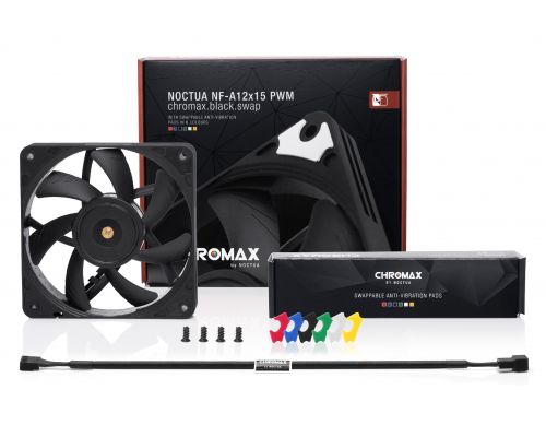 Noctua Fan 120x120x15mm NF-A12x15 PWM chromax.black.swap, image , 4 image