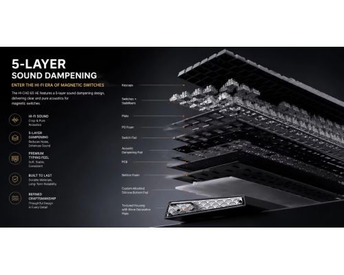 Aula Wireless Gaming Mechanical Keyboard HERO 75 HE - Stormrise Magnetic Switch [Linear] (English US), Black, image _ab__is.image_number.default