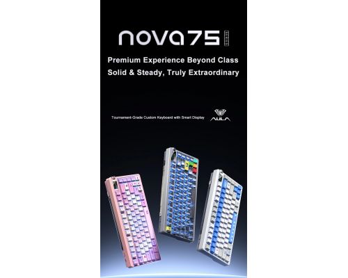 Aula Wireless Gaming Mechanical Keyboard NOVA 75 - Star Vector Switch [Linear] (English US), White, image _ab__is.image_number.default