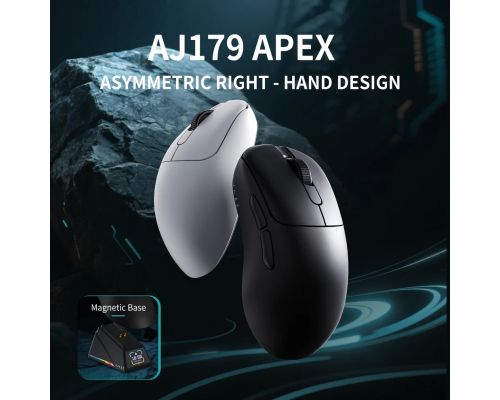 Ajazz AJ179 APEX - Wireless Gaming Mouse - 8K, Magnetic Charging Dock, Black, image , 4 image