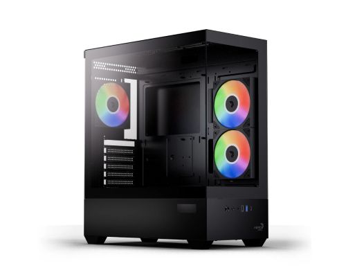 AeroCool Case ATX - P500D Digi-G-BK-v1 - Digital Display, USB-C, 3 x 120 mm A-RGB, image 