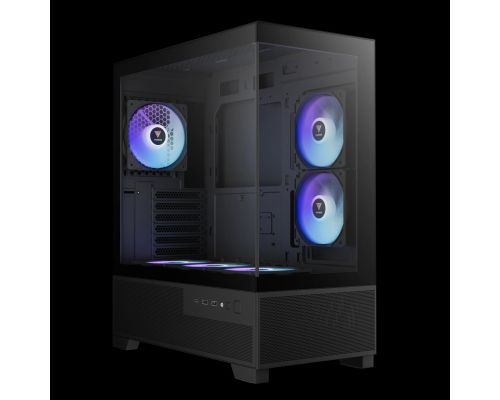 Gamdias Case mATX - AURA GC12 ARGB BK - 6 x 120 mm A-RGB, USB-C, Tempered Glass, image , 2 image