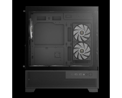 Gamdias Case mATX - AURA GC12 ARGB BK - 6 x 120 mm A-RGB, USB-C, Tempered Glass, image , 5 image