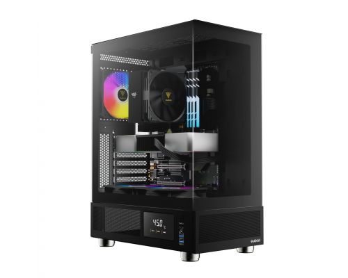 Gamdias Case ATX - ATLAS E1 - 3 x 120 mm A-RGB, Digital Display, Tempered Glass, image 