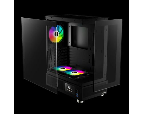 Gamdias Case ATX - ATLAS E1 - 3 x 120 mm A-RGB, Digital Display, Tempered Glass, image , 4 image
