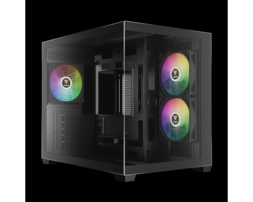 Gamdias Case mATX - AURA GC10M v2 - 3 x 120 mm A-RGB, USB-C, Tempered Glass, image , 2 image