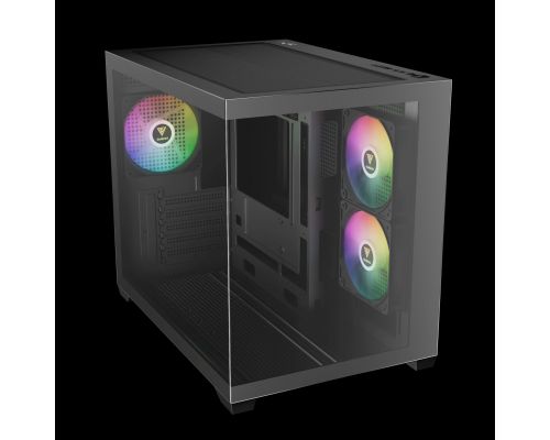 Gamdias Case mATX - AURA GC10M v2 - 3 x 120 mm A-RGB, USB-C, Tempered Glass, image , 5 image