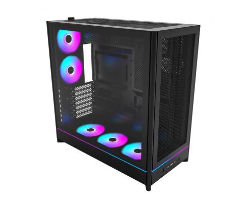 Montech Case ATX - HS01 PRO (B) - 5 x 120 mm ARGB Fans, USB-C, Black, image _ab__is.image_number.default