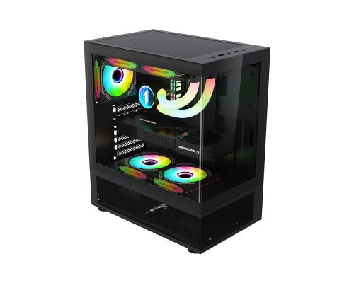 1stPlayer Case ATX - MIKU Mi7-A Black - Reversed fans included, image _ab__is.image_number.default