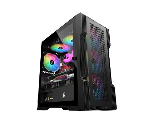 1stPlayer Case mATX - TRILOBITE T3 Mesh Black, image 