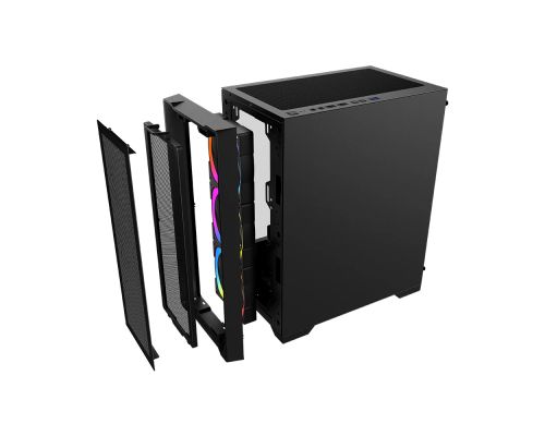 1stPlayer Case mATX - TRILOBITE T4 Mesh Black, image _ab__is.image_number.default