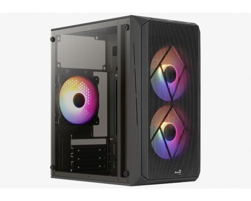 AeroCool Case mATX - CS-107-A-BK-v2 - 3 fans included, image 