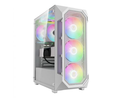 Gamdias Case ATX - AURA GC1 Elite White - Mesh, RGB, Tempered Glass, image 