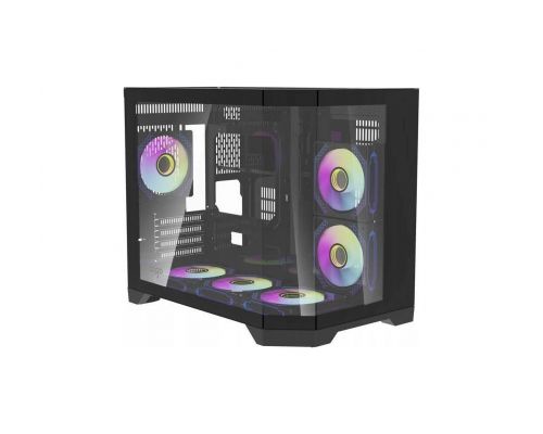 Aigo Case mATX - FT418 Black - 6 x 120 mm A-RGB fans included, image _ab__is.image_number.default